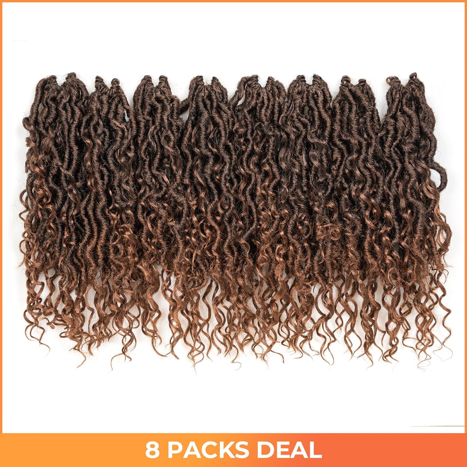 FAST SHIPPING 3-5 DAY GL | ToyoTress Curly Locs Crochet Hair - Natural Black Pre-twisted Faux Locs Crochet Braids, Short Pre-looped Synthetic Braiding Hair Extensions