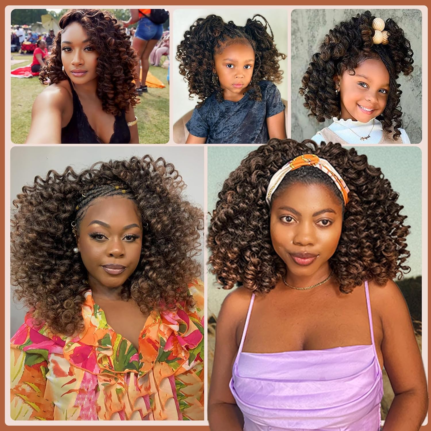 FAST SHIPPING 3-5 DAY WC | Toyotress Wand Curl Crochet Hair - 6 Inch 6 Packs Jet Black Jamaican Bounce Crochet Hair, Short Bob Curly Crochet Braids Bouncy Curls Synthetic Braiding Hair Extensions (6 Inch, 1-6P)