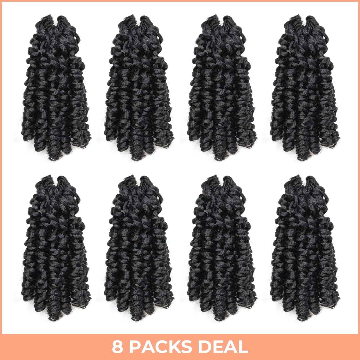( US ONLY) FAST SHIPPING WC | Toyotress Wand Curl Crochet Hair - 6 Packs Jet Black Jamaican Bounce Crochet Hair, Short Bob Curly Crochet Braids Bouncy Curls Synthetic Braiding Hair Extensions