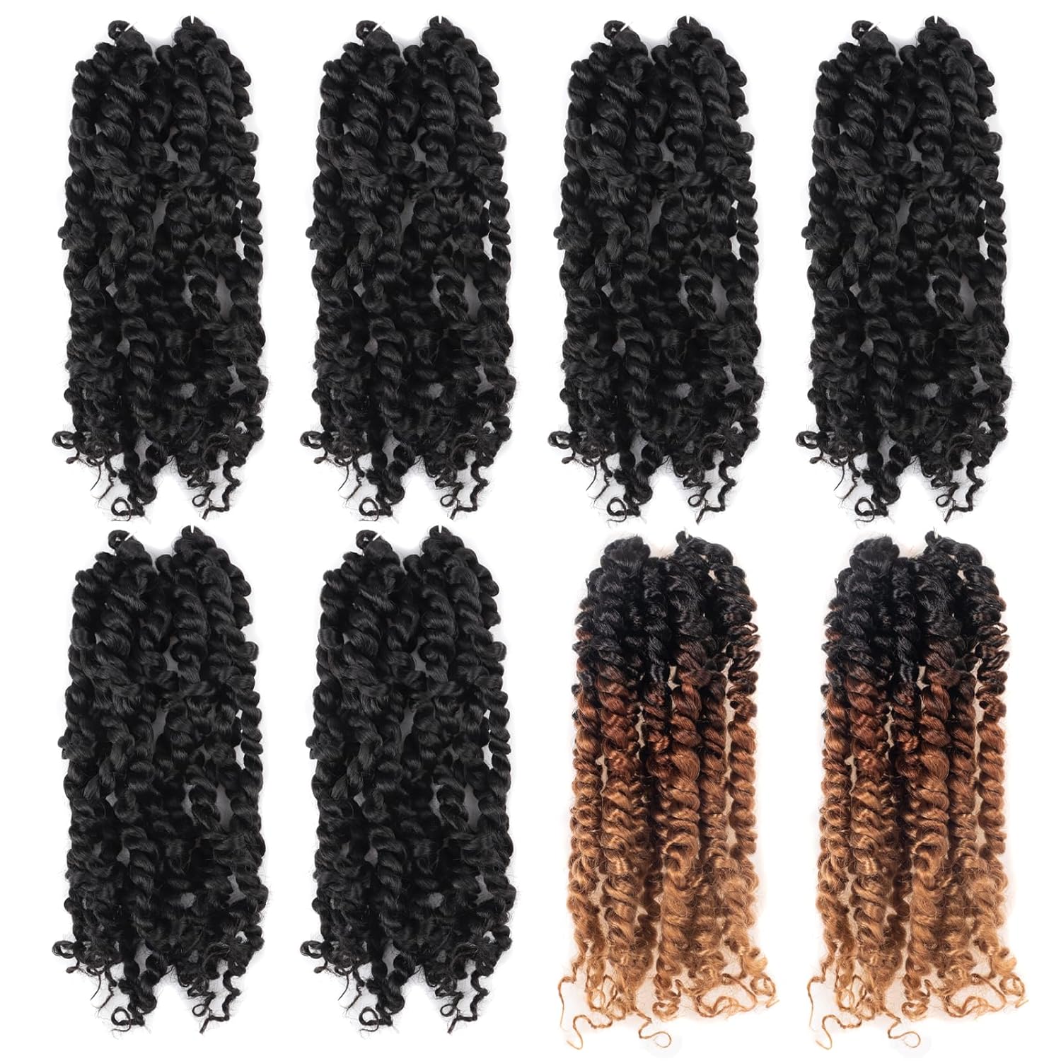 FAST SHIPPING 3-5 DAY NB | ToyoTress Tiana Passion Twist Hair - Pre-twisted Crochet Braids Natural Black, Pre-looped Synthetic Braiding Hair Extensions