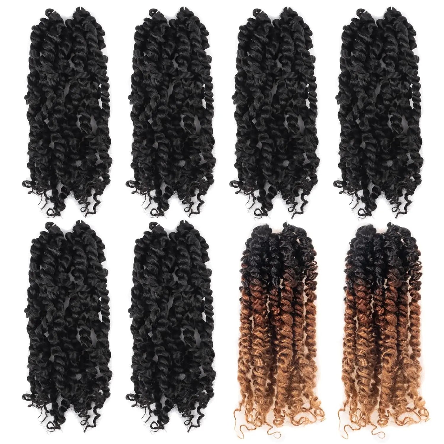 ( US ONLY) FAST SHIPPING NB | Toyotress® Tiana Passion Twist Hair - Pre-twisted Crochet Braids Natural Black, Pre-looped Synthetic Braiding Hair Extensions Toyotress