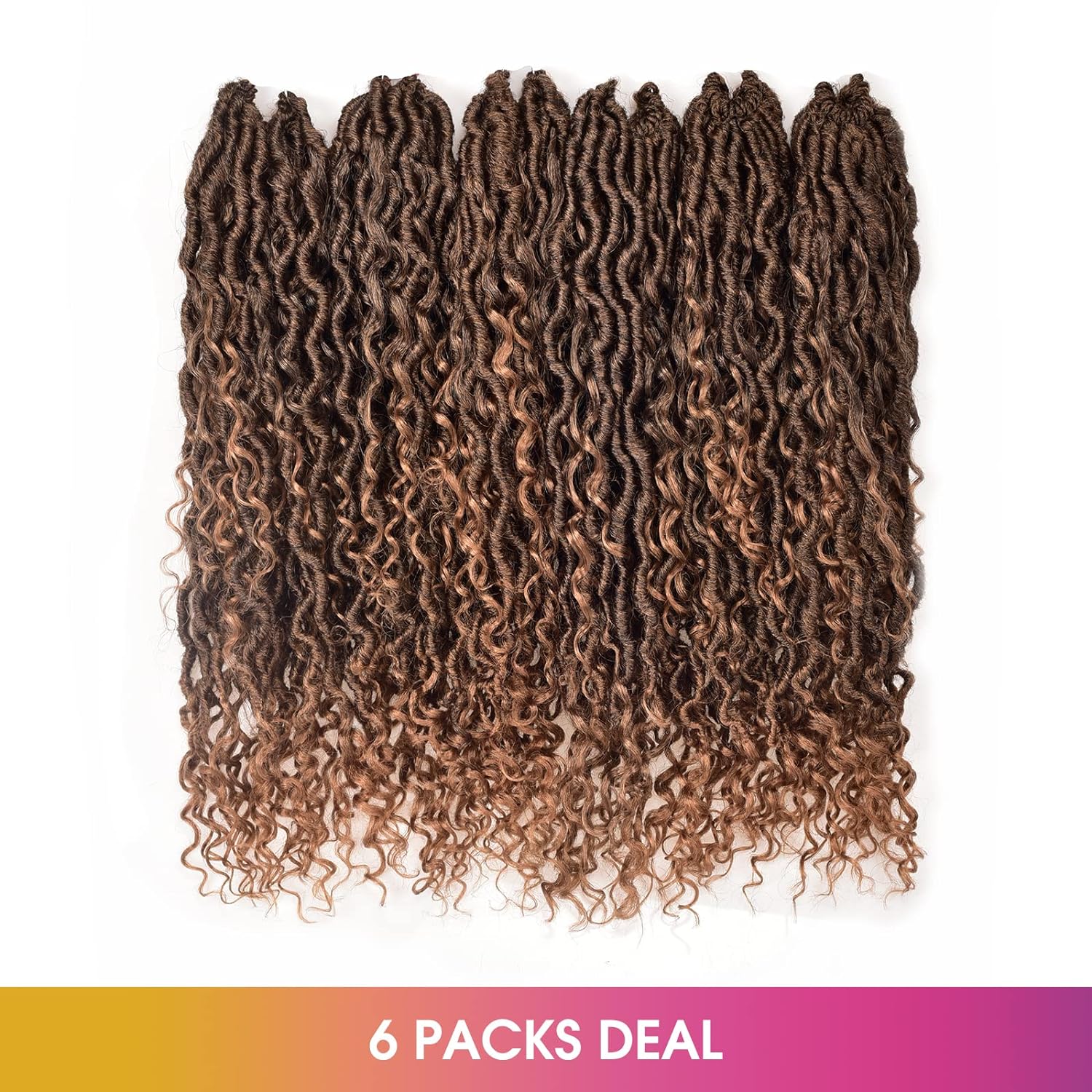 FAST SHIPPING 3-5 DAY GL | ToyoTress Curly Locs Crochet Hair - Natural Black Pre-twisted Faux Locs Crochet Braids, Short Pre-looped Synthetic Braiding Hair Extensions