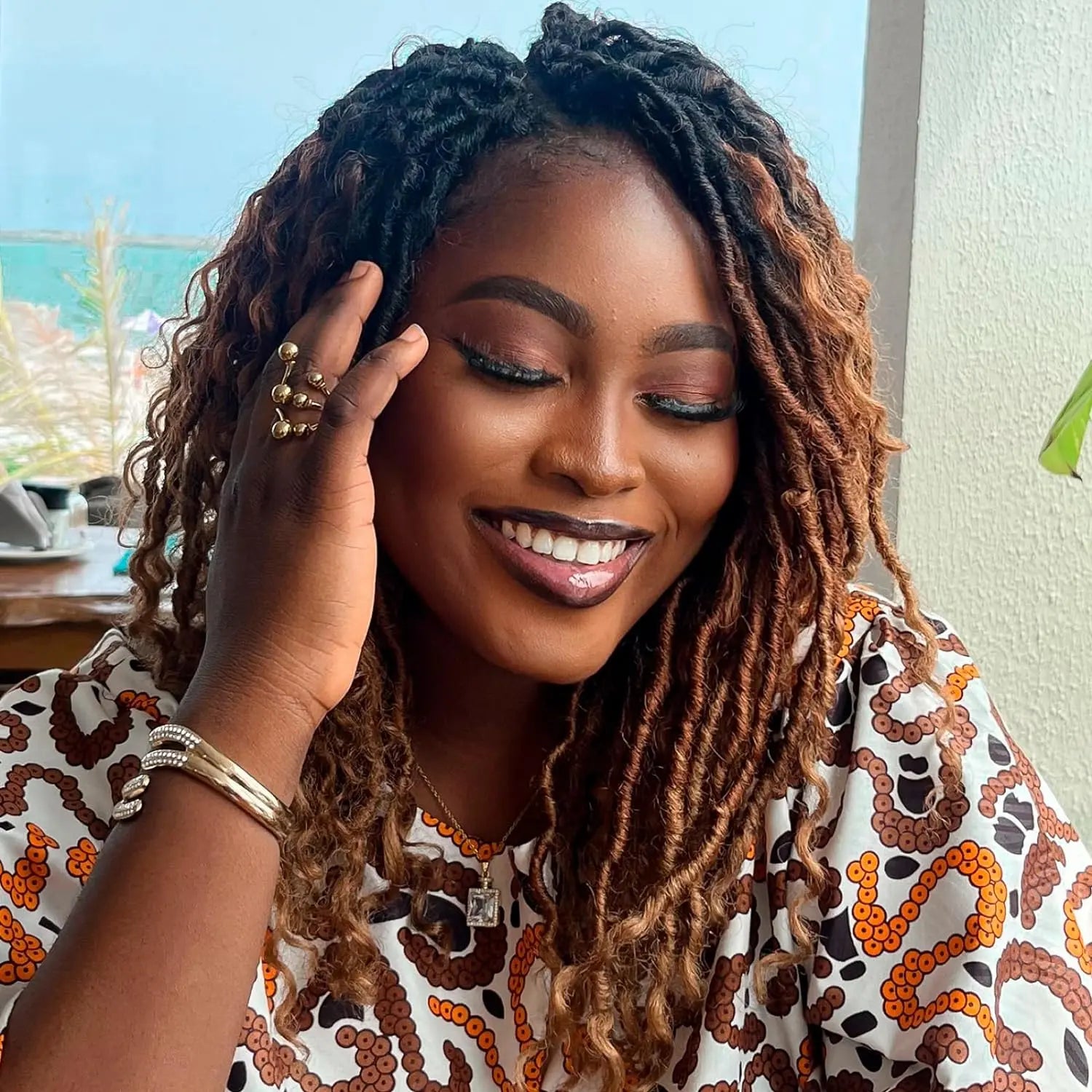 ( US ONLY) FAST SHIPPING GL | Toyotress® Curly Locs Crochet Hair - Natural Black Pre-twisted Faux Locs Crochet Braids, Short Pre-looped Synthetic Braiding Hair Extensions Toyotress