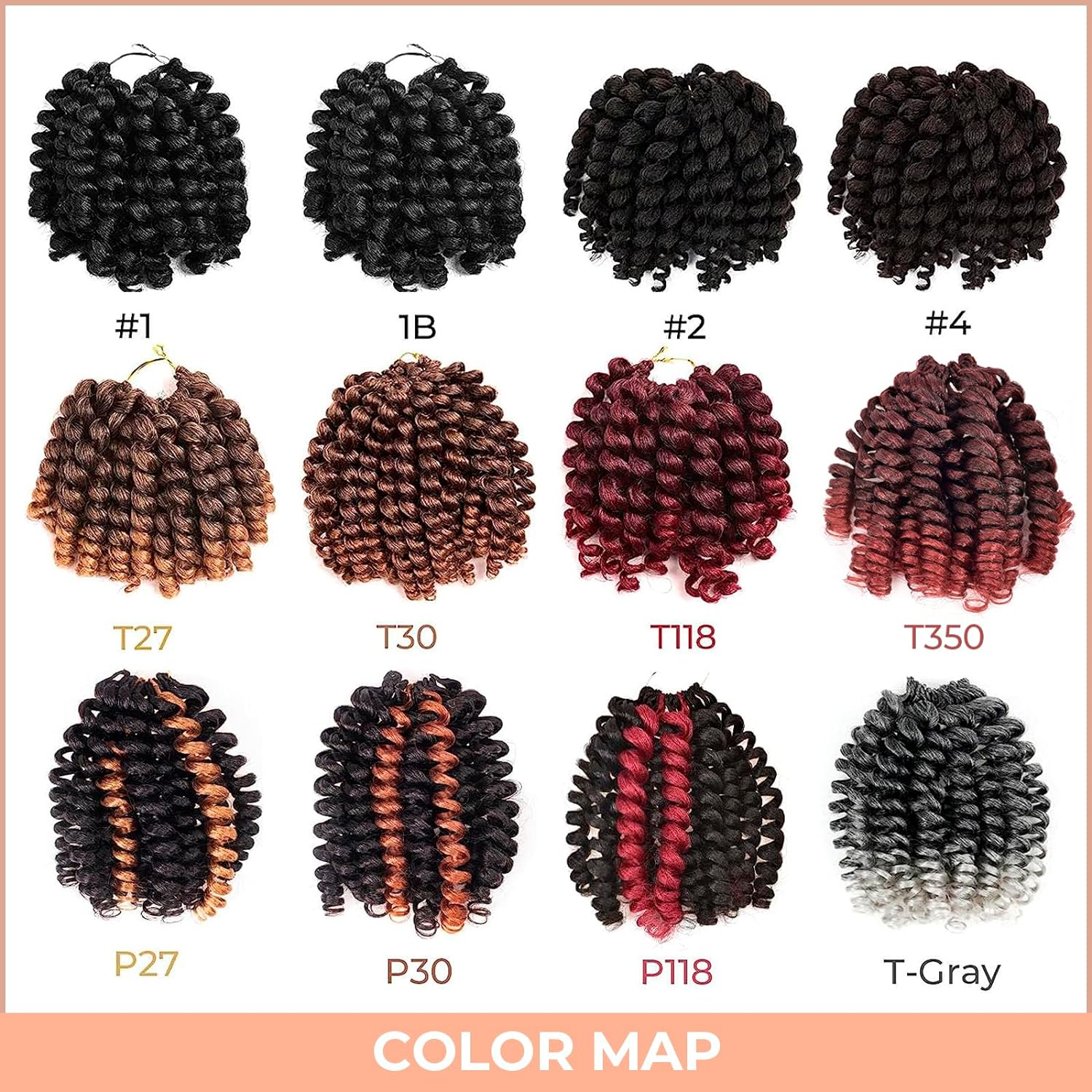 FAST SHIPPING 3-5 DAY WC | Toyotress Wand Curl Crochet Hair - 6 Inch 6 Packs Jet Black Jamaican Bounce Crochet Hair, Short Bob Curly Crochet Braids Bouncy Curls Synthetic Braiding Hair Extensions (6 Inch, 1-6P)