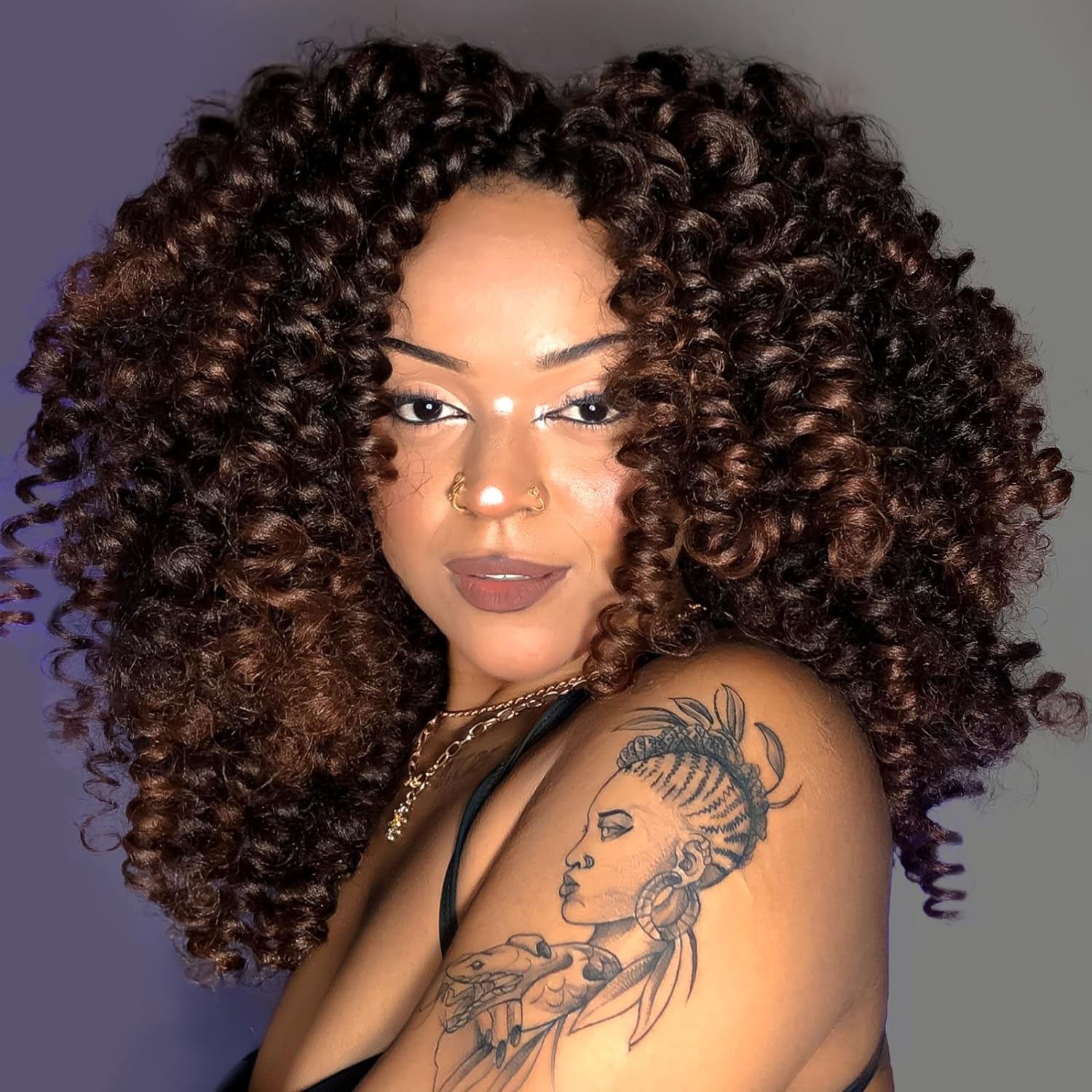 FAST SHIPPING 3-5 DAY WC | Toyotress Wand Curl Crochet Hair - 6 Inch 6 Packs Jet Black Jamaican Bounce Crochet Hair, Short Bob Curly Crochet Braids Bouncy Curls Synthetic Braiding Hair Extensions (6 Inch, 1-6P)