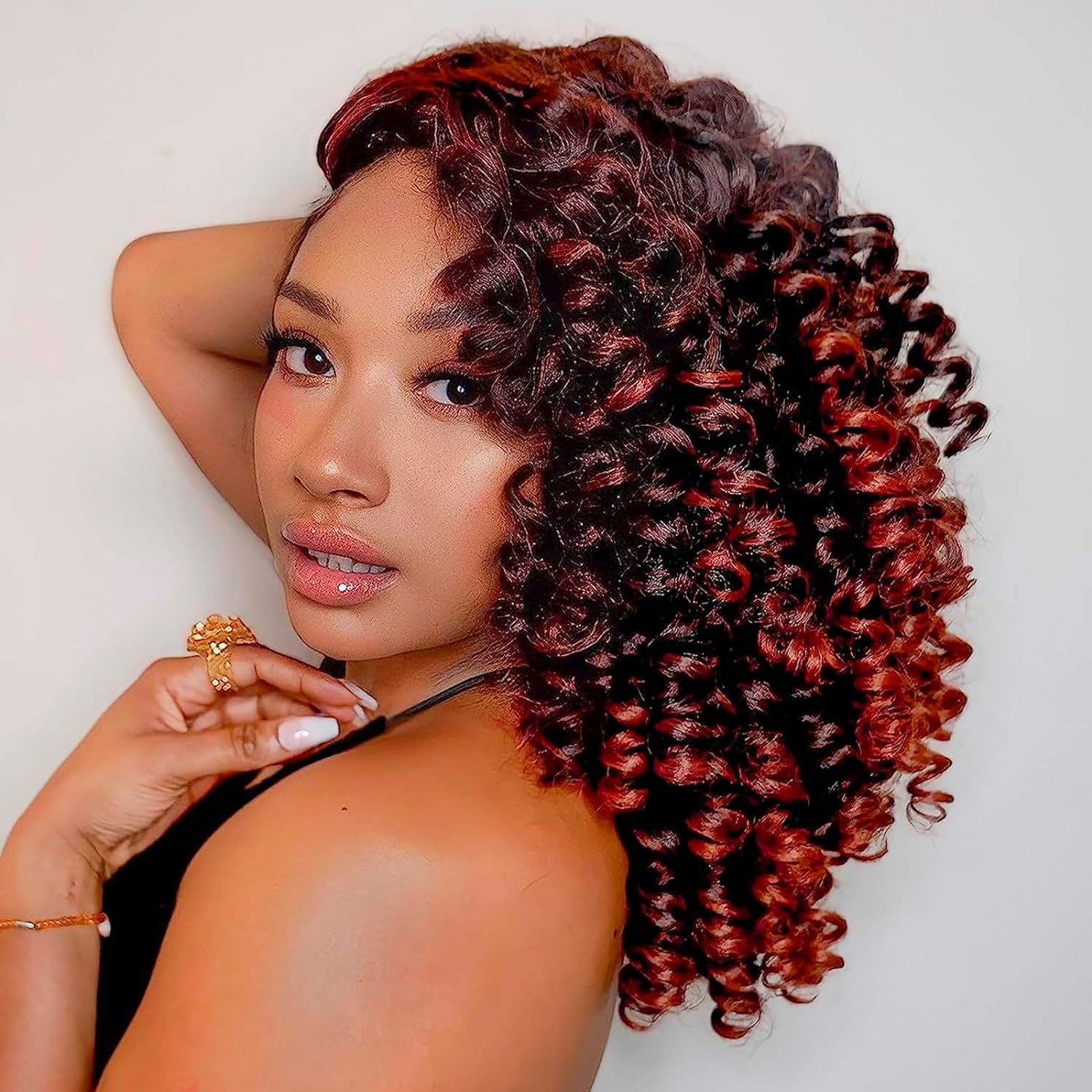 FAST SHIPPING 3-5 DAY WC | Toyotress Wand Curl Crochet Hair - 6 Inch 6 Packs Jet Black Jamaican Bounce Crochet Hair, Short Bob Curly Crochet Braids Bouncy Curls Synthetic Braiding Hair Extensions (6 Inch, 1-6P)