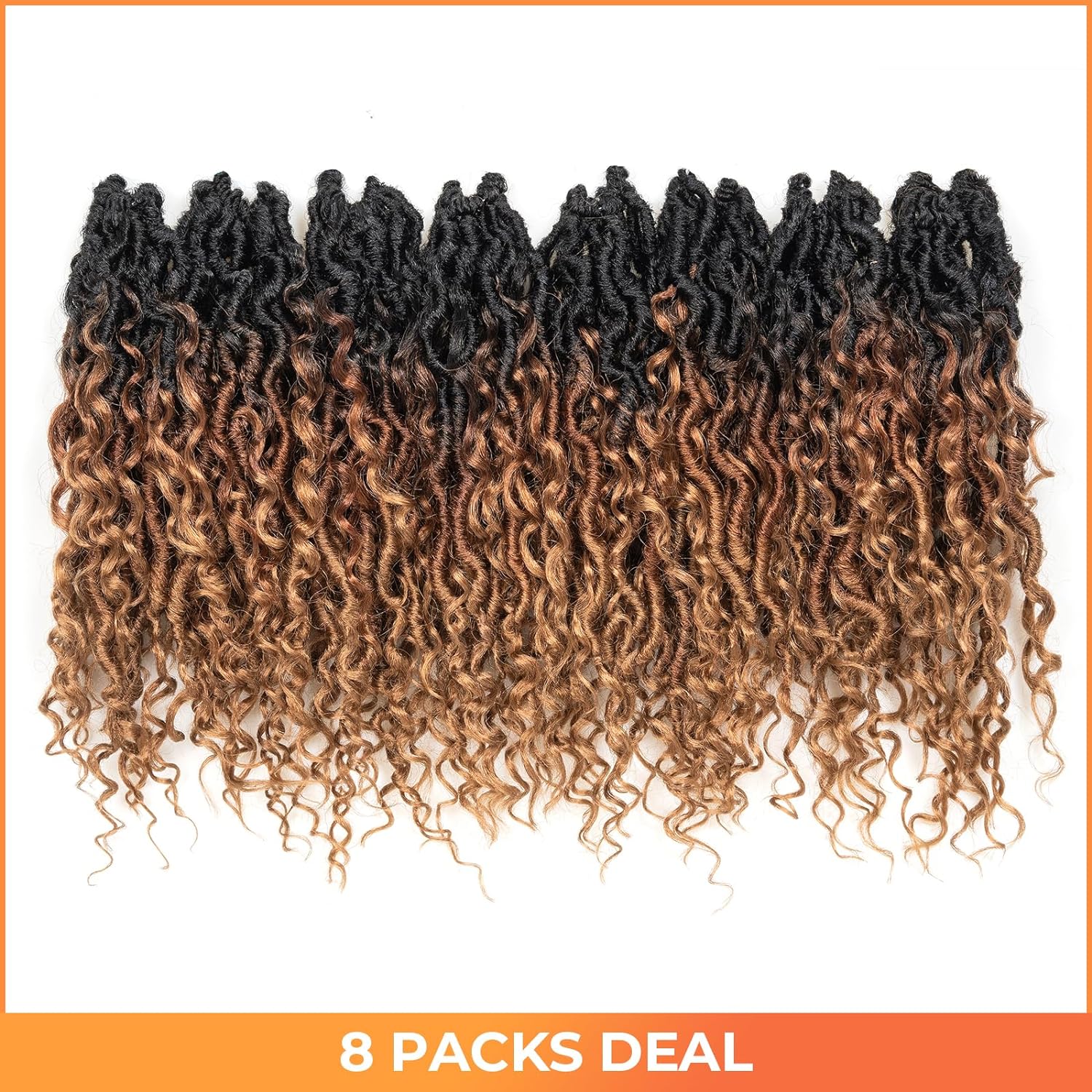 FAST SHIPPING 3-5 DAY GL | ToyoTress Curly Locs Crochet Hair - Natural Black Pre-twisted Faux Locs Crochet Braids, Short Pre-looped Synthetic Braiding Hair Extensions