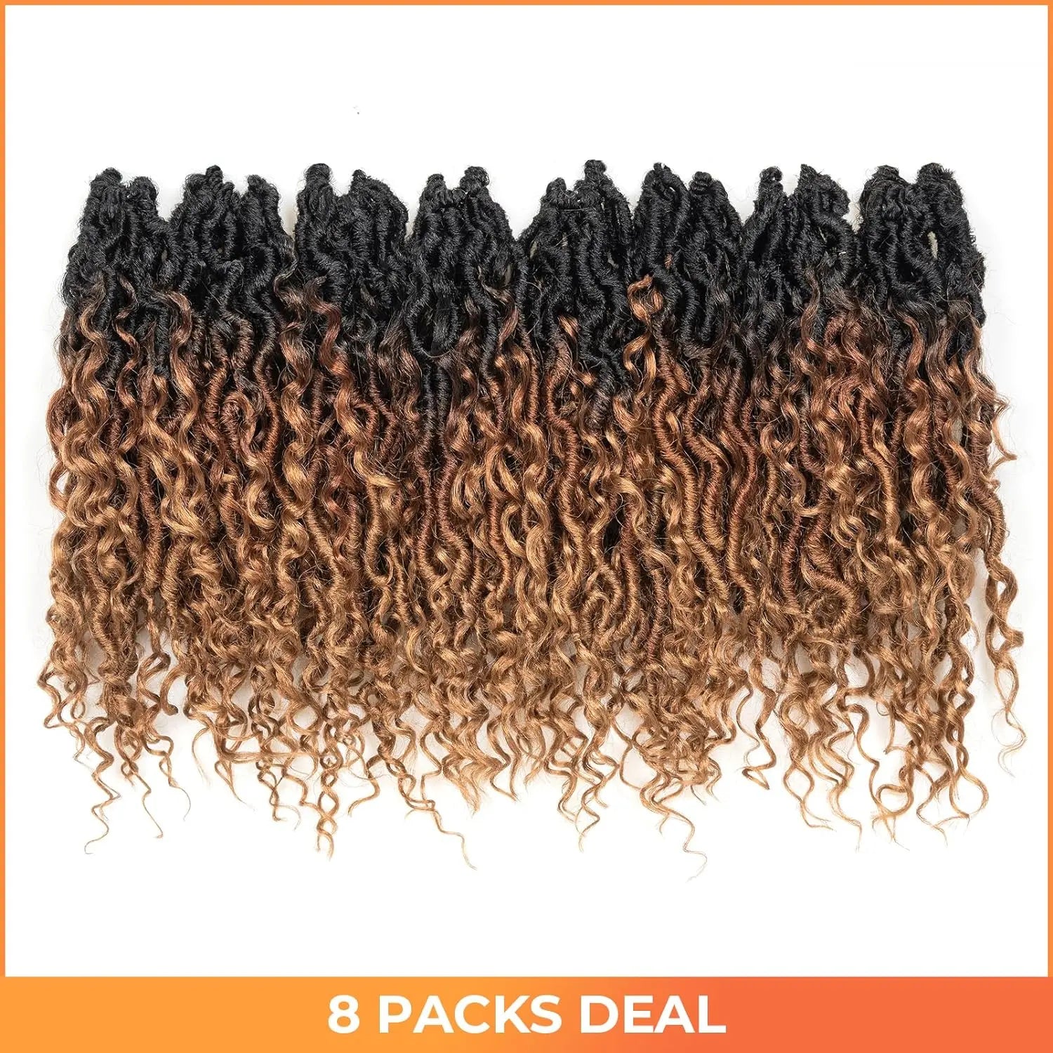 ( US ONLY) FAST SHIPPING GL | Toyotress® Curly Locs Crochet Hair - Natural Black Pre-twisted Faux Locs Crochet Braids, Short Pre-looped Synthetic Braiding Hair Extensions Toyotress
