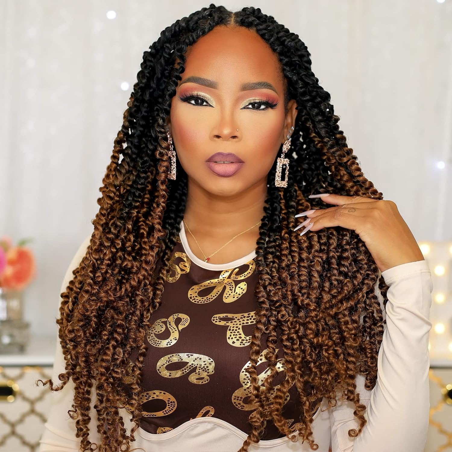 FAST SHIPPING 3-5 DAY NB | ToyoTress Tiana Passion Twist Hair - Pre-twisted Crochet Braids Natural Black, Pre-looped Synthetic Braiding Hair Extensions