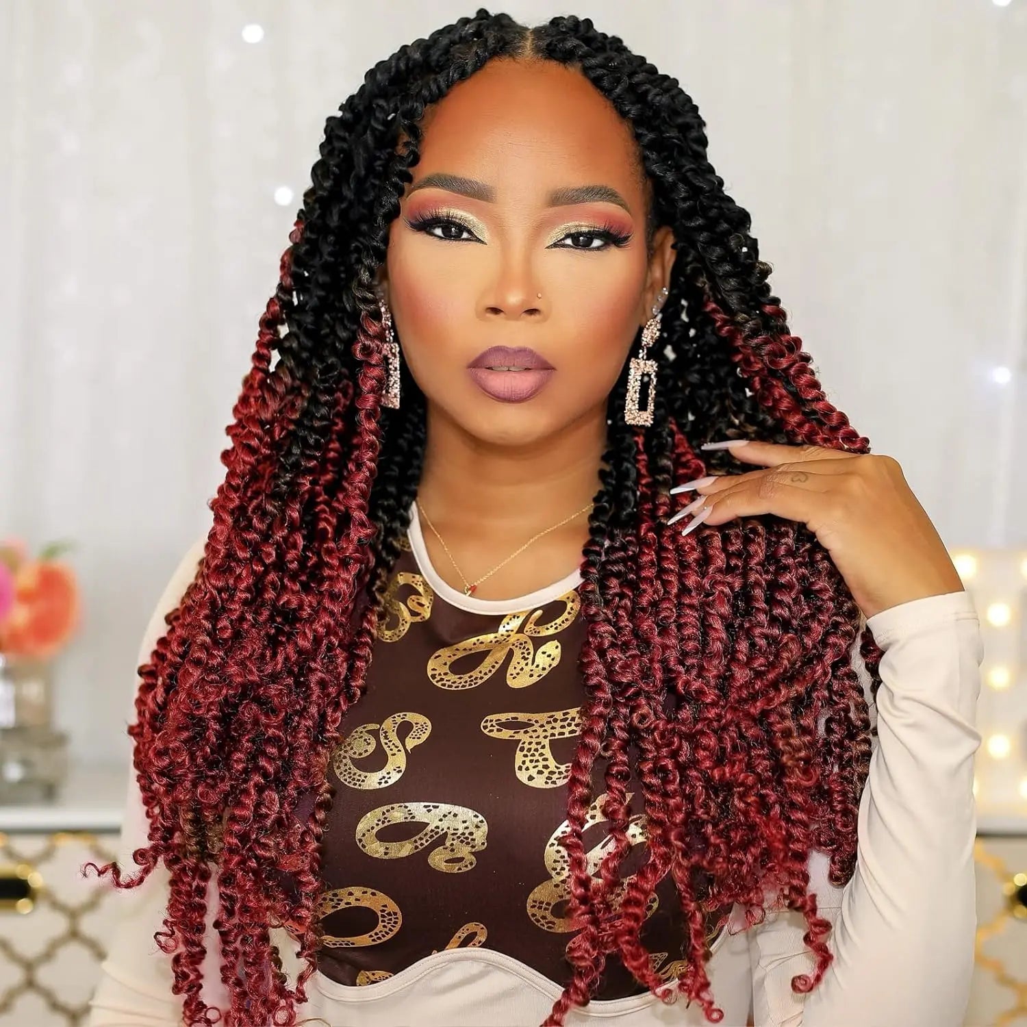 ( US ONLY) FAST SHIPPING NB | Toyotress® Tiana Passion Twist Hair - Pre-twisted Crochet Braids Natural Black, Pre-looped Synthetic Braiding Hair Extensions Toyotress