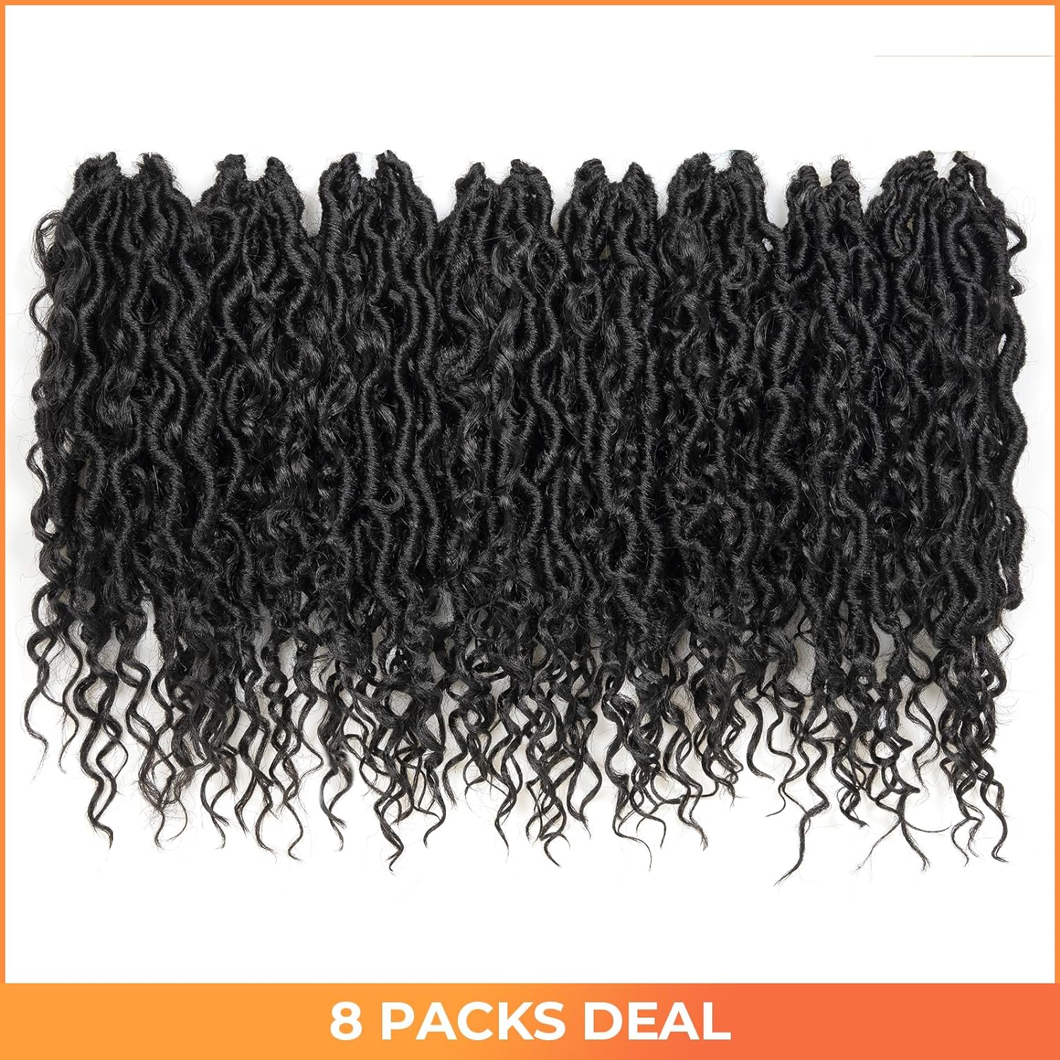 FAST SHIPPING 3-5 DAY GL | ToyoTress Curly Locs Crochet Hair - Natural Black Pre-twisted Faux Locs Crochet Braids, Short Pre-looped Synthetic Braiding Hair Extensions