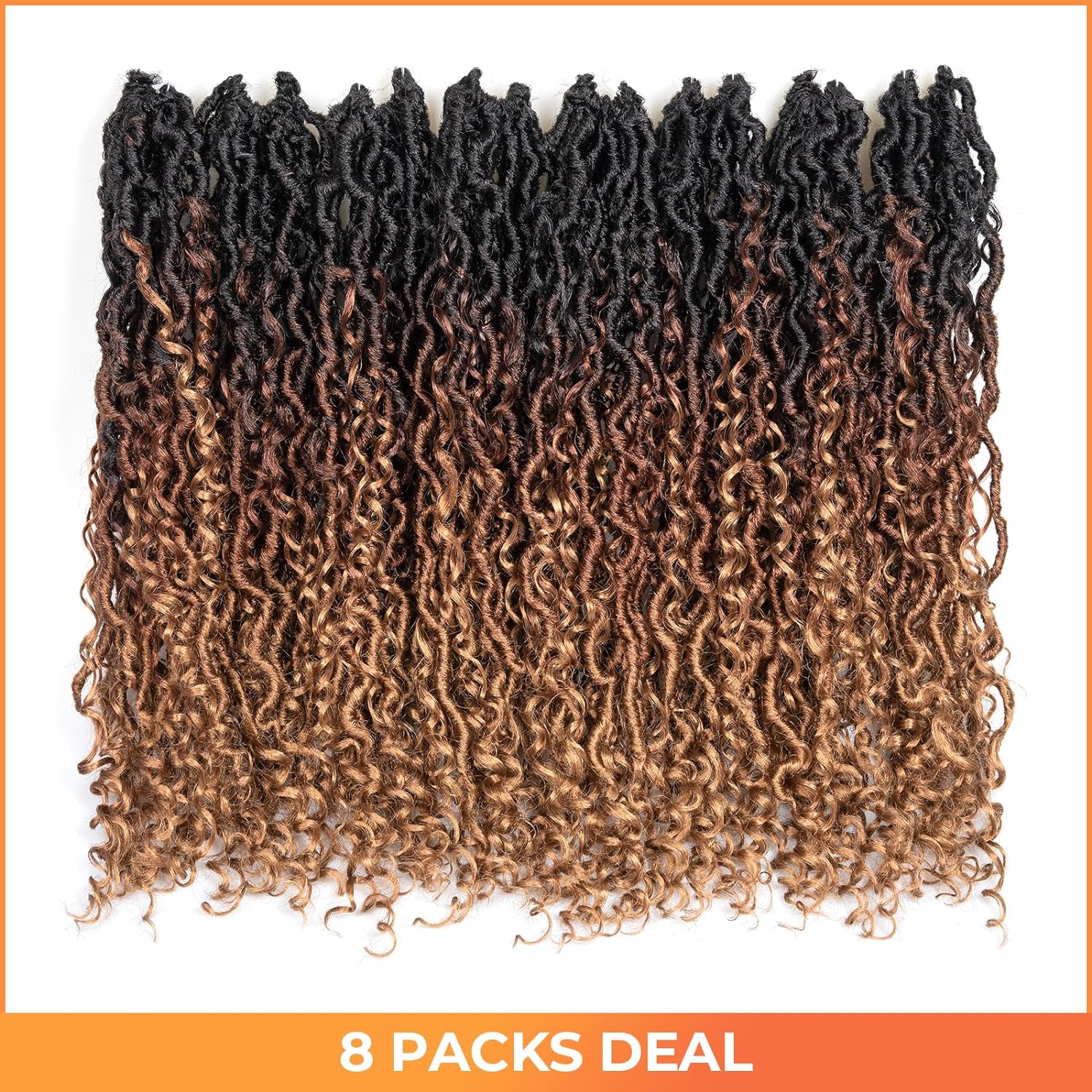 FAST SHIPPING 3-5 DAY GL | ToyoTress Curly Locs Crochet Hair - Natural Black Pre-twisted Faux Locs Crochet Braids, Short Pre-looped Synthetic Braiding Hair Extensions