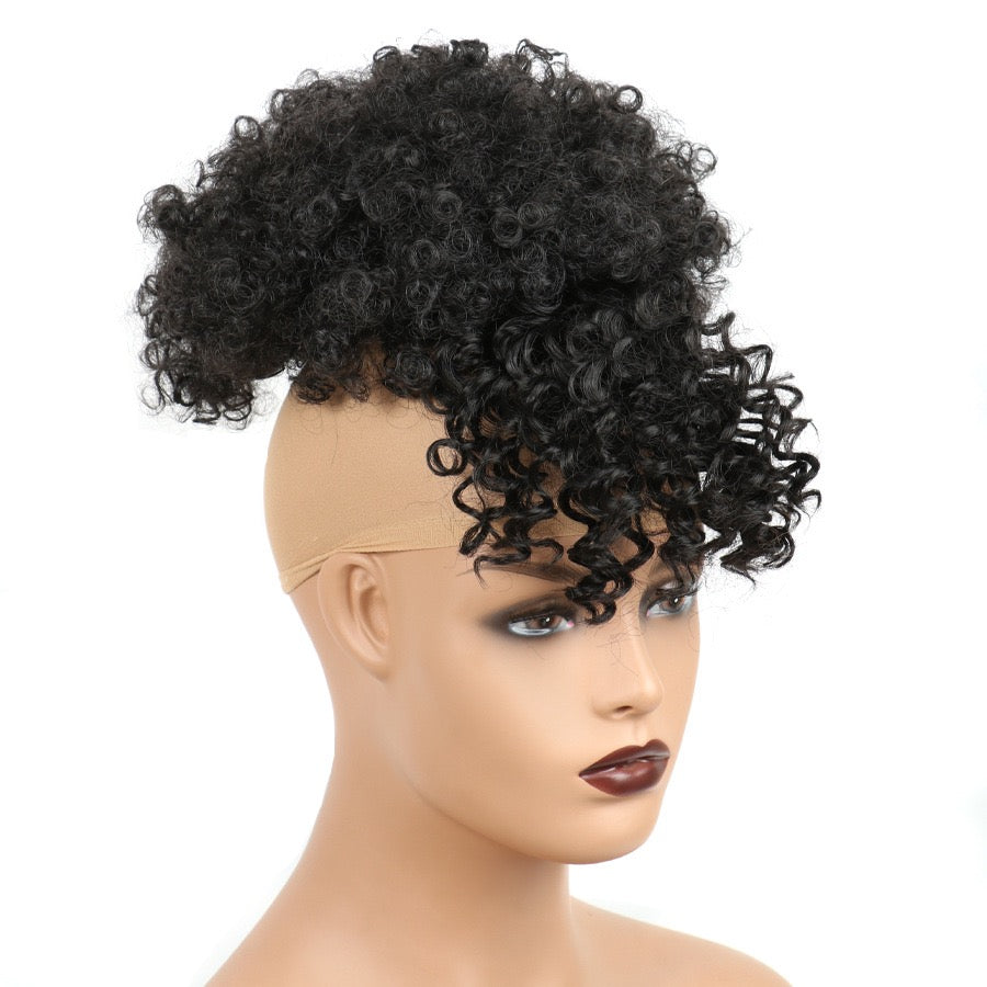 TOYOTRESS AFRO KINKY CURLY WIGS WITH BANGS WRAP WIG 4