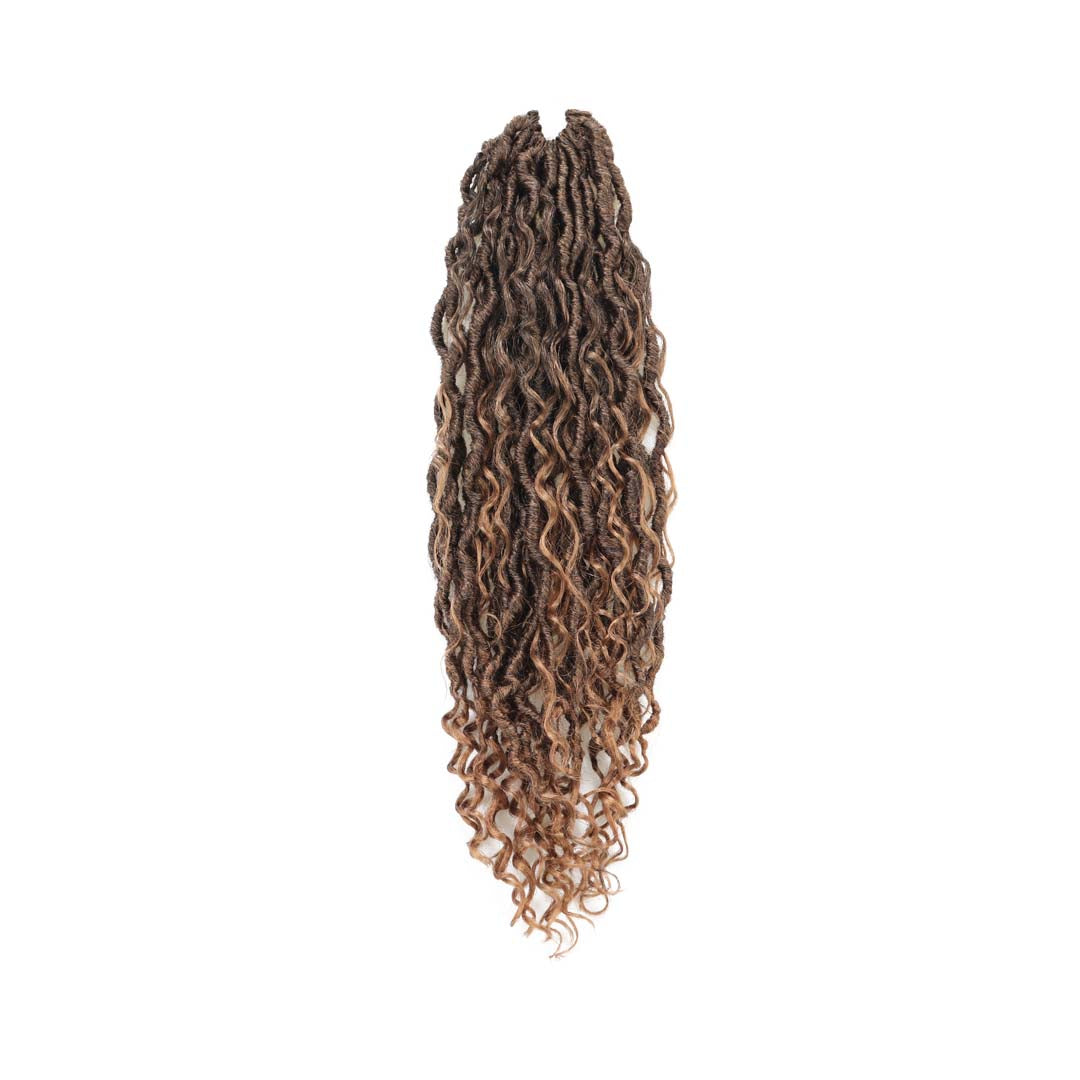Bohemian Faux Locs with Curl Crochet Hair 14