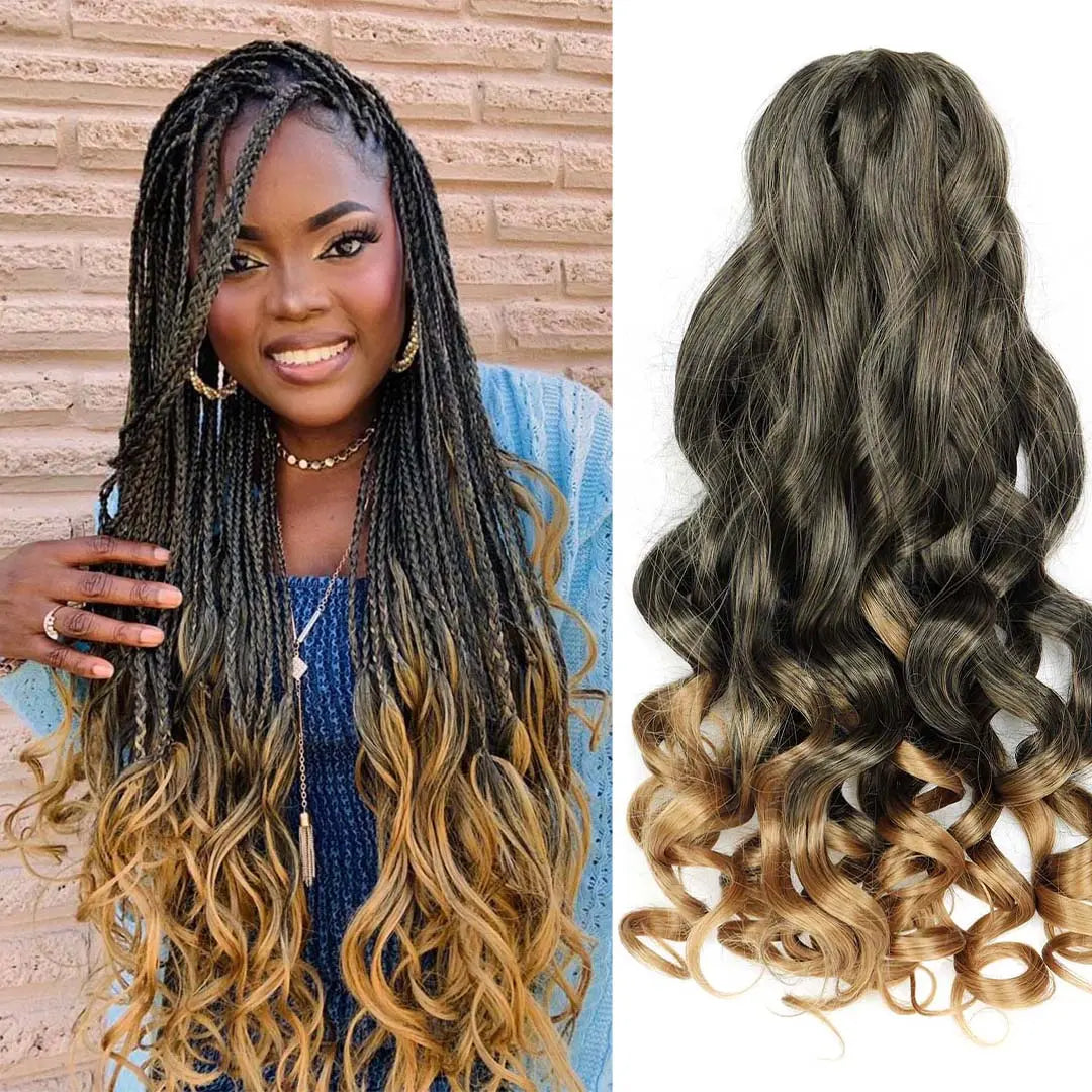 Toyotress French Curly Braiding Hair Loose Wave Braiding Hair Pre-Stretched Synthetic Hair Extensions