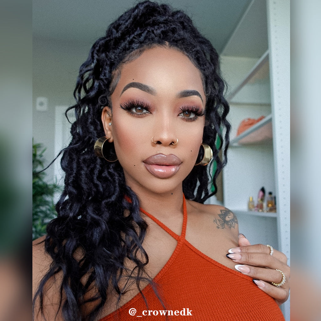 Toceana Wavy Locs Crochet Hair - (12 strands/pack) Pre-twisted Crochet Braids Pre-looped Goddess Faux Locs Synthetic Braiding Hair Extensions - Toyotress