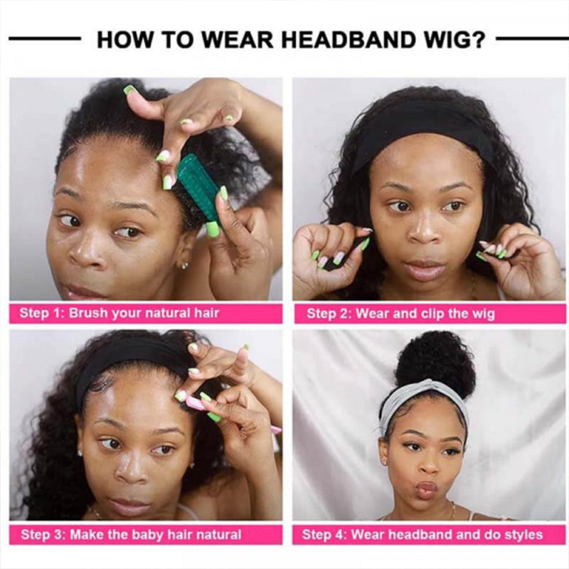 Headband Wig Human Hair Wig Straight Wigs for Women No Glue No Sew - Toyotress