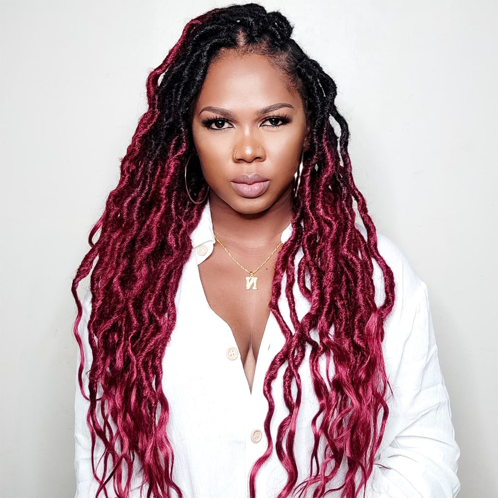 Toceana Wavy Locs Crochet Hair - (12 strands/pack) Pre-twisted Crochet Braids Pre-looped Goddess Faux Locs Synthetic Braiding Hair Extensions - Toyotress