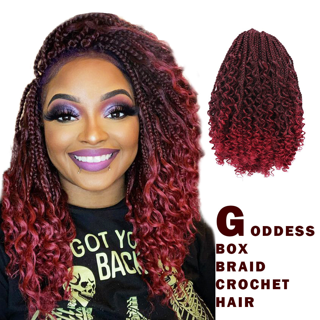 Bohemian Box Braid with Curl  Color T118 Pre-looped Synthetic Braiding Hair